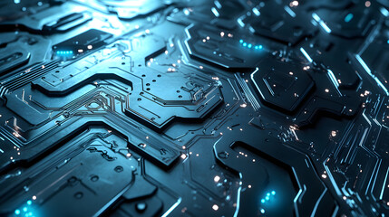 Fototapeta premium Futuristic Circuit Board Digital Background
