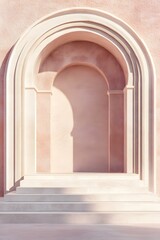 Abstract Minimalist Archway With Steps and Shadows
