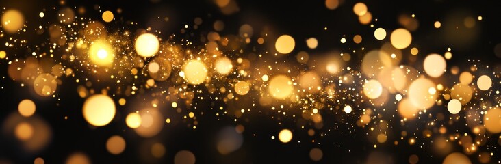 Golden Glitter Lights Background