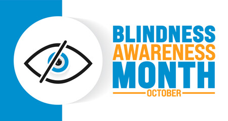 Blindness Awareness Month background or banner design template is observed every year in October. Holiday concept. Template for card, poster, placard, template. eps 10