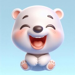 Naklejka premium 3D lachendes Eisbär Baby