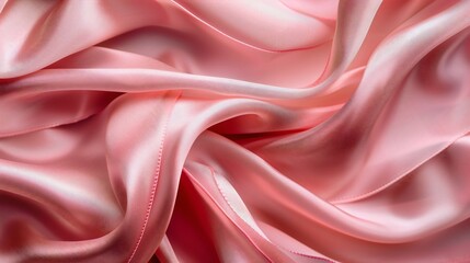 Obraz premium Luxurious and Elegant Qualities of Fabric: The Smooth Texture and Glossy Sheen of Silk, Satin, and Soft Materials That Flow and Drape with Perfect Folds and Shiny Pink Surfaces.