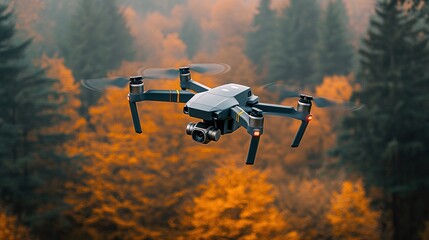 aerial photography with a drone hovering mid-flight, capturing stunning views and modern technology, perfect for high-altitude imaging
