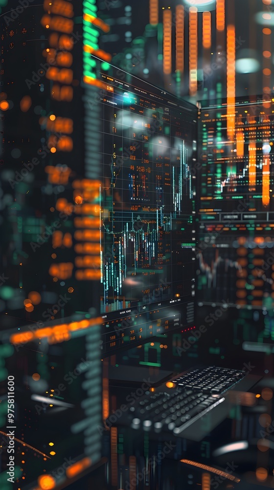 Aufkleber futuristic ai powered real time cryptocurrency trading platform with advanced market analytics and a