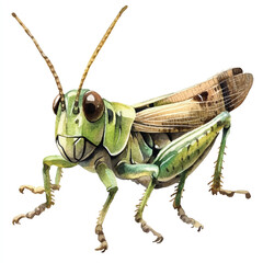 cute Grasshopper watercolor clipart illustration isolated