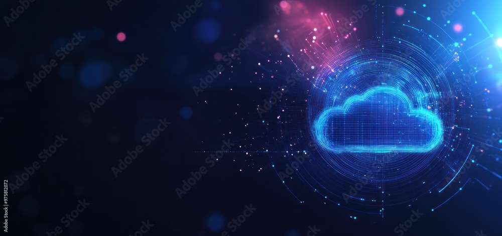 Poster cloud computing - digital technology abstract