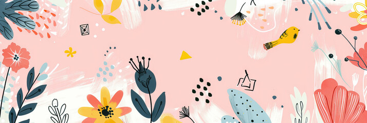 Hand-Drawn Whimsy: A whimsical background with hand-drawn illustrations, such as flowers, animals, or geometric patterns, adding a touch of quirk and personality.