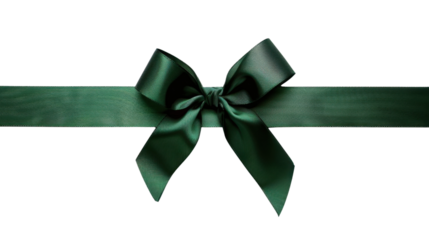 Green ribbon and bow transparent background