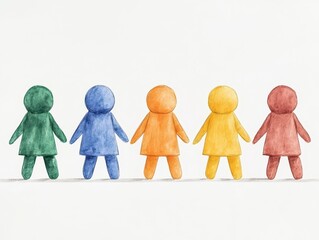 Colorful paper figures representing unity and diversity in a creative art style, ideal for educational and social themes.