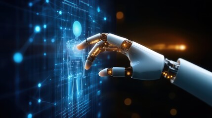 digital touch robot hand and global connection