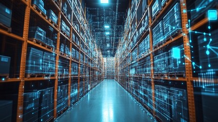 Smart logistics network transforming high-tech warehouses, focusing on efficiency, digital integration, and advanced robotics for industry-leading supply chain solutions
