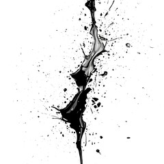 Black Ink Splatter Isolated on White Background