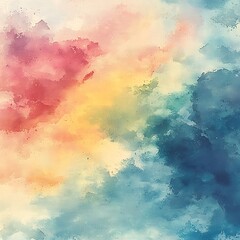 Fototapeta premium Abstract Watercolor Background Sky Clouds Canvas Texture Painted Art