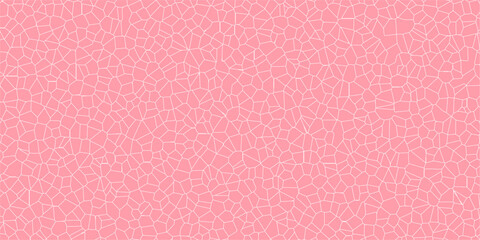 Pink abstract voronoi diagram retro tiles pattern broken glass  geometric shapes crystalize quartz seamless pattern vintage vector background.