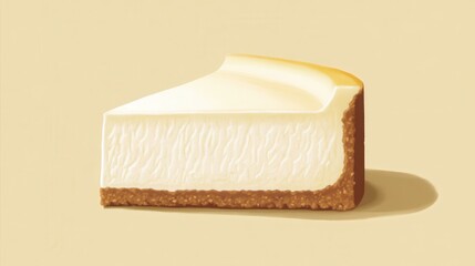 Slice of Creamy Cheesecake with Golden Crust