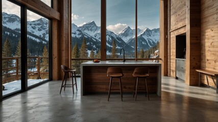Minimalist Modern Kitchen in the Mountains