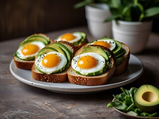 sandwiches with assorted fillings beautifully arranged on a rustic wooden table.ai generated