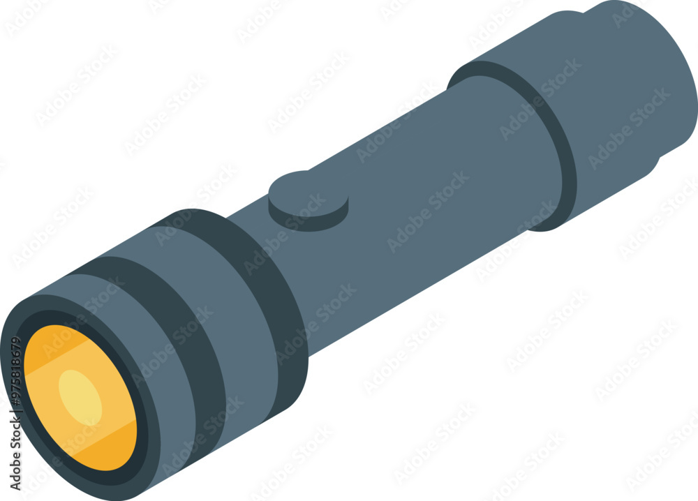 Poster flashlight shining a beam of light, perfect for illustrating concepts related to searching, finding,