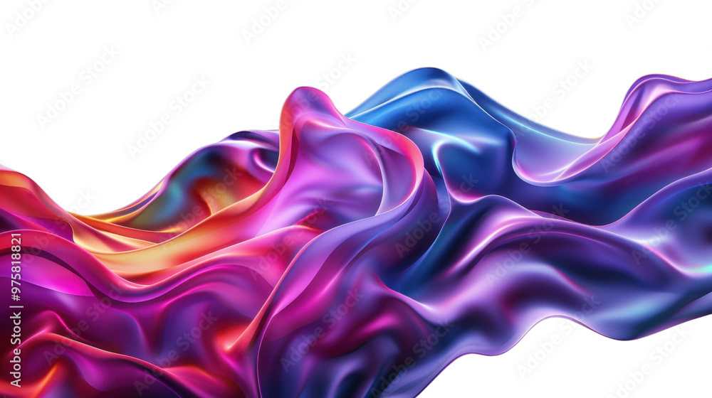 Poster gradient colored wave form on transparent background