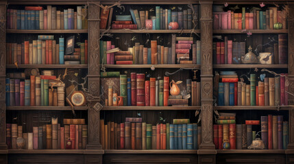 Whimsical bookstore filled with magic and charm, like something out of a fairy tale