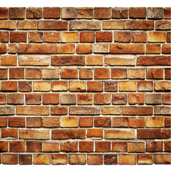 Fototapeta premium Old brown brick wall isolated on transparent background