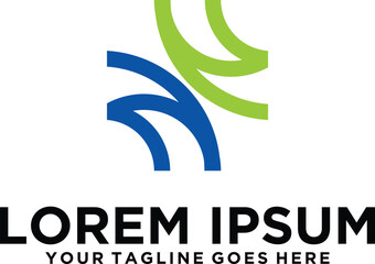 Initial NN letter modern logo