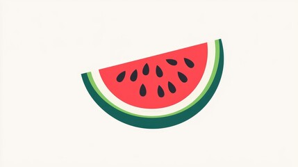 Minimalist watermelon-shaped logo with red and green colors, featuring clean lines and a modern design for fresh, natural branding.