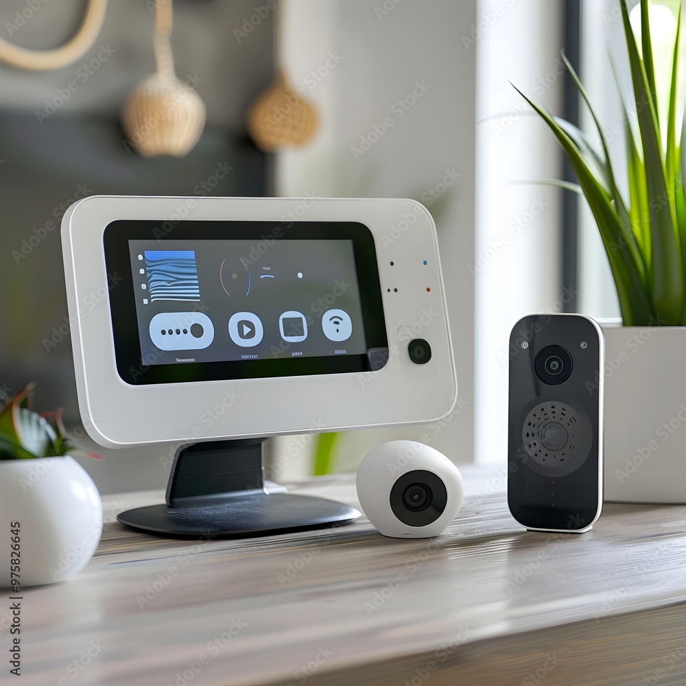 Poster smart home security system with digital control panel and