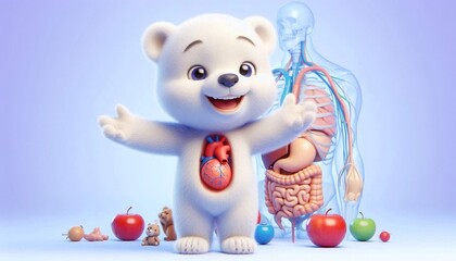 3D lachendes Eisbär Baby