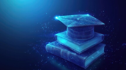 Graduation Cap on Books