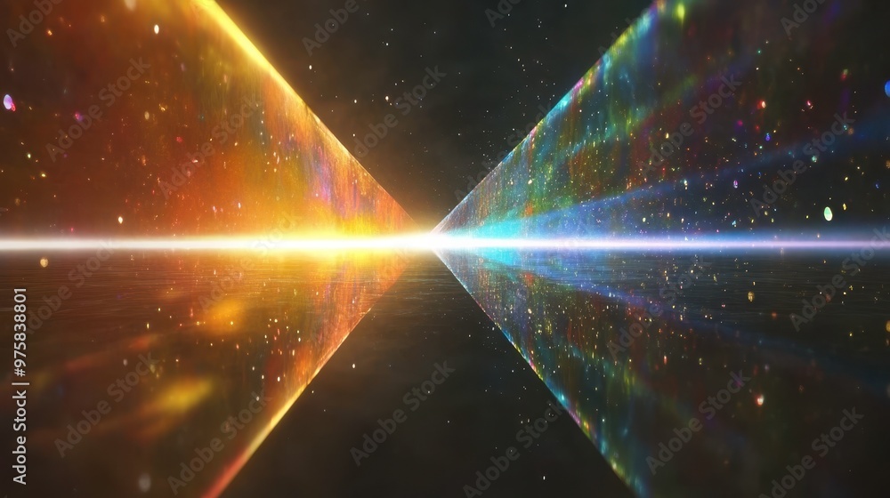 Poster vibrant colors from light diffraction in dark space: a scientific visualization