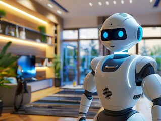 Robotic Assistant Preparing Smart Home for Owner s Return Adjusting Lighting and Temperature