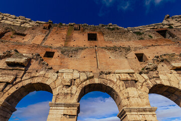 Close up of some of the arches of the The Colosseum