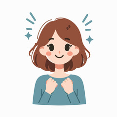 flat design illustration of a person expressing hope, happy hope, isolated on white background
