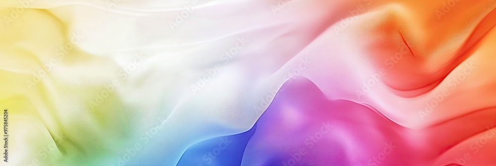 Poster colorful abstract fabric waves create a vibrant flowing pattern in soft pastel tones