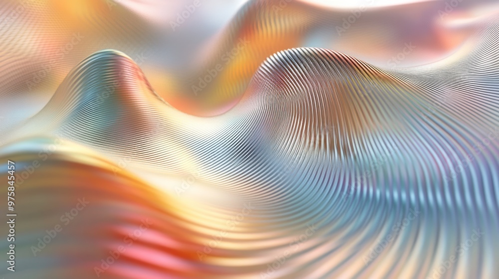Poster The Captivating Interplay of Light and Color in an Abstract Representation of Wave Patterns