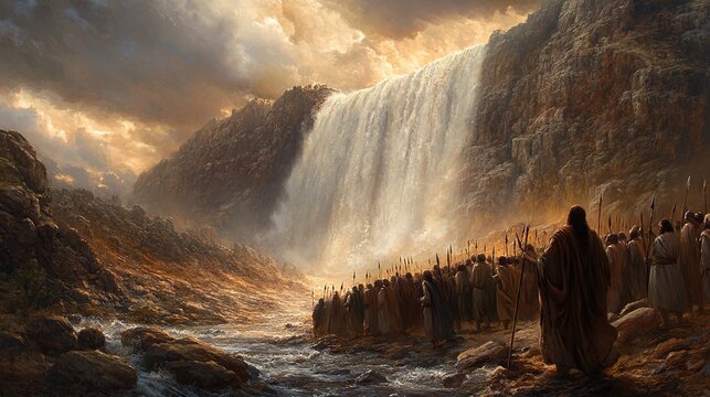 moses guiding israelites in exodus journey to promised land a story of divine intervention desert migration faith freedom struggle biblical passage spiritual guidance miracle