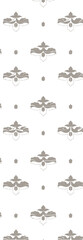 A repeating pattern design featuring stylized floral motifs in neutral tones on a white background.