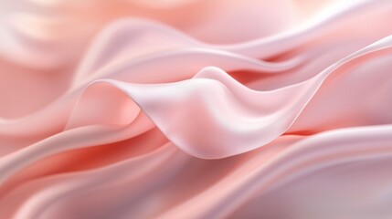 A serene 3D render of soft pastel pink silk, gently folded into subtle layers that form a calming abstract background.