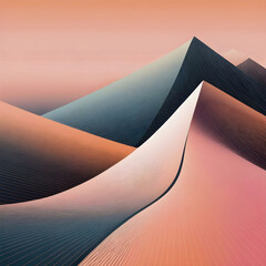 Surreal Pastel Dunes with Dreamlike Light