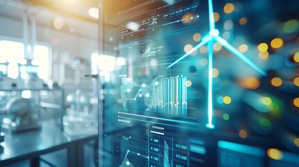 Researchers Analyzing Renewable Energy Data in a High Tech Lab Highlighting Innovation and Efficiency
