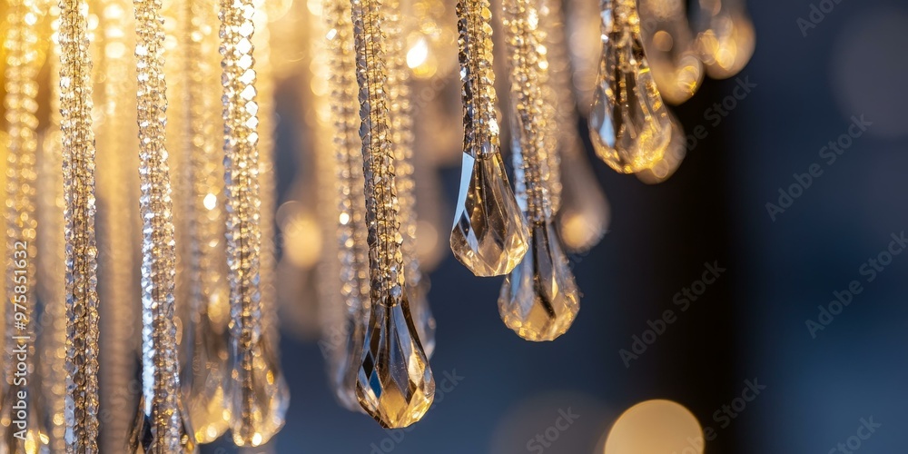 Canvas Prints Close-up of sparkling crystal chandelier.