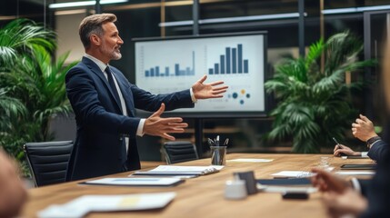 Businessman Presenting Data in a Meeting.
