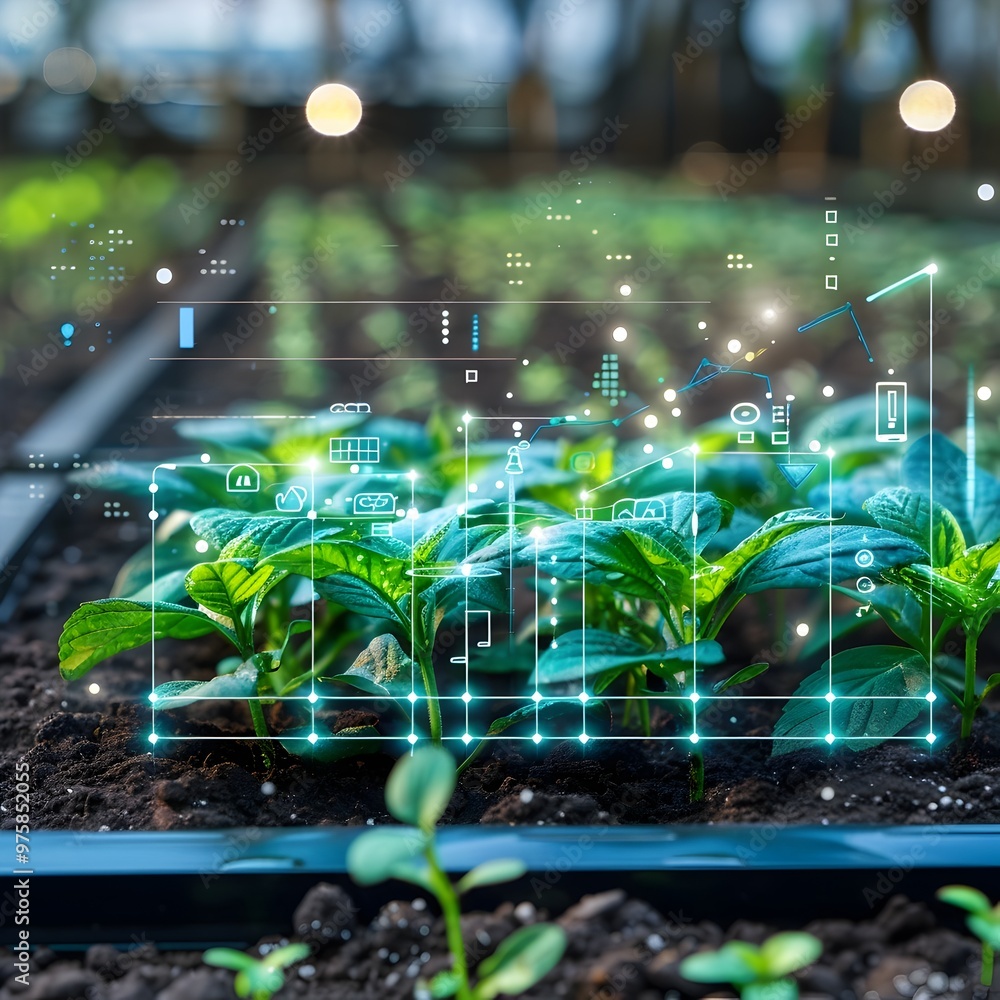 Poster ai powered smart agriculture platform optimizing crop production with data analytics