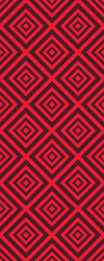 A repeating pattern of red and black diamonds creating a visually striking graphic design.
