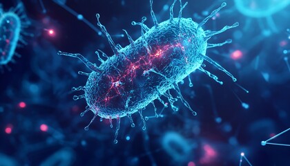 Detailed macro view of a complex bacterial structure highlighting advancements in nano technology