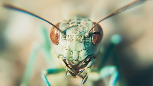   a praying mantis from a sharp photograph (Replace a close-up of a praying mantissa on a blurry photo of a praying mantis
