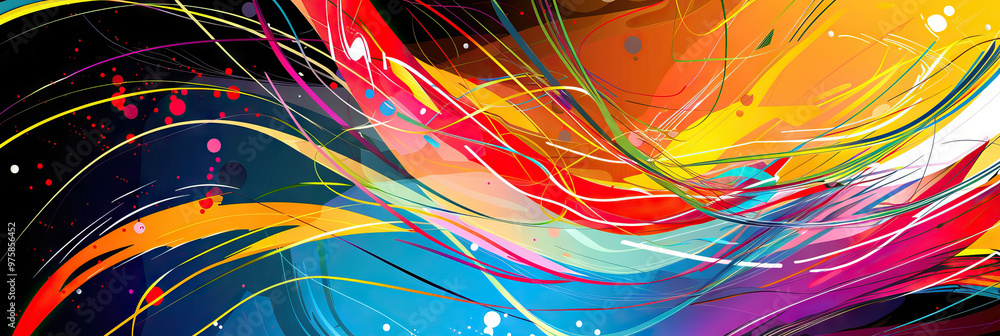 Aufkleber a striking, colorful abstract background with swirling lines and shapes, creating a modern and dynam