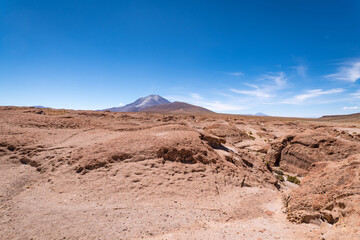 volcanic landscape in the bolivian altiplano