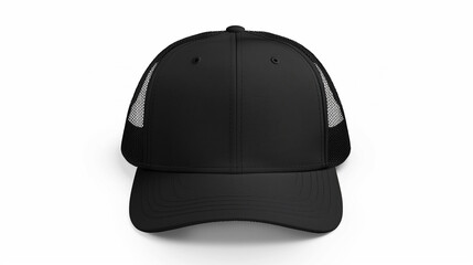 Fototapeta premium Black hat mockup isolated on white background